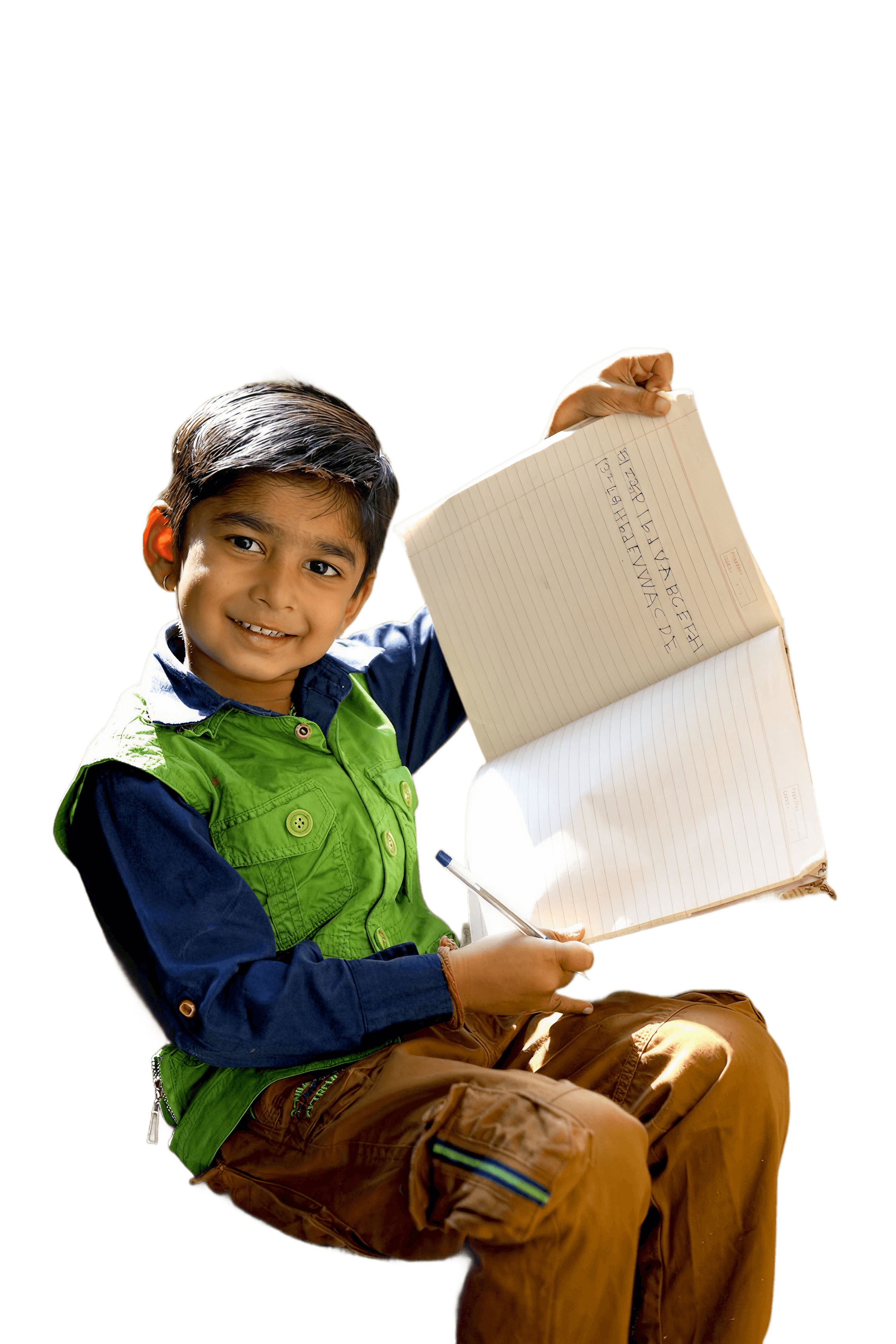 Child with notebook